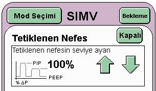 Ventilatörün yeni bir zorunlu nefes iletmesini bekleyin, bu nefes tamamlandığında test akciğerini çekin, ventilatör senkronize nefes ilettikten sonra test akciğerini yaklaşık 0,5 saniye aralıklarla