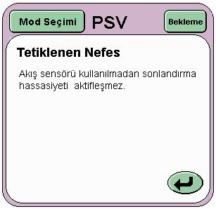 Alarm ve Nefes Algılama Eşikleri, sayfa 47 Not: Ventilatör ncpap/cpap modunda bir akış sensörü olmadan kullanılırken nefes algılama eşiği ayarlanırsa yalnızca ölçüm panelindeki Tetikleme değeri