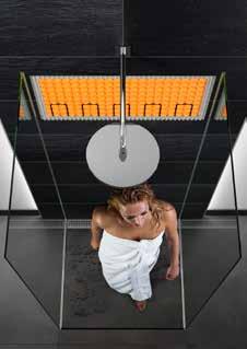 Ya da duşların dışarıda bulunan duvar yüzeylerinin küf oluşturması engellenebilir. Küçük banyolarda Schlüter -DITRA-HEAT-E tek ısıtma sistemi olarak kullanılabilir.