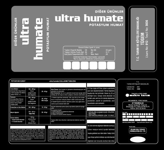 About Product: Ultra humate is a wettable powder form (WP) product contains high amount of Humic + Fulvic Acids and Potassium. It increases soil fertility and supports plant growth.