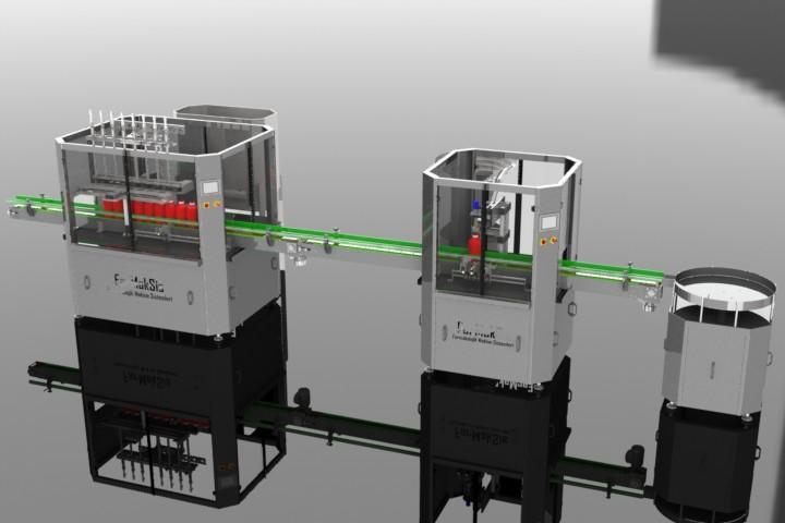 Çeşitli şekil ve ebatlarda cam, pvc, plastik, teneke v.b. ambalajlara akışkan veya vizkozitesi yüksek kıvamlı ürünlerin hacimsel olarak dolum ve kapatma işlemlerini yapar.