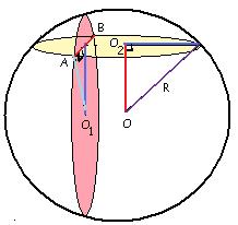 Yarıçapları 0 cm. ve 40 cm. olan kürelerin merkezleri arasındaki uzaklık 50 cm. ise bu kürelerin arakesit çemberlerinin yarıçapı kaç cm. dir?