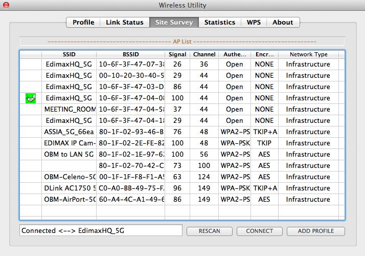 IV-3. Adaptörü Kullanmak Mac kullanıcılarının bir Wi-Fi ağına bağlanmak için yardımcı yazılımı kullanmaları gerekmektedir. IV-3-1. Wi-Fi Ağına Bağlanmak 1.