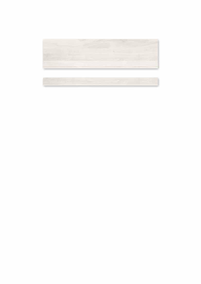 SERASTEP CB V 4 30x120 c / 12"x48" Daintree Beyaz Merdiven Basaağı / Daintree White Step BB903400 8x120 c / 4"x48" Daintree Beyaz Süpürgelik / Daintree White Skirting