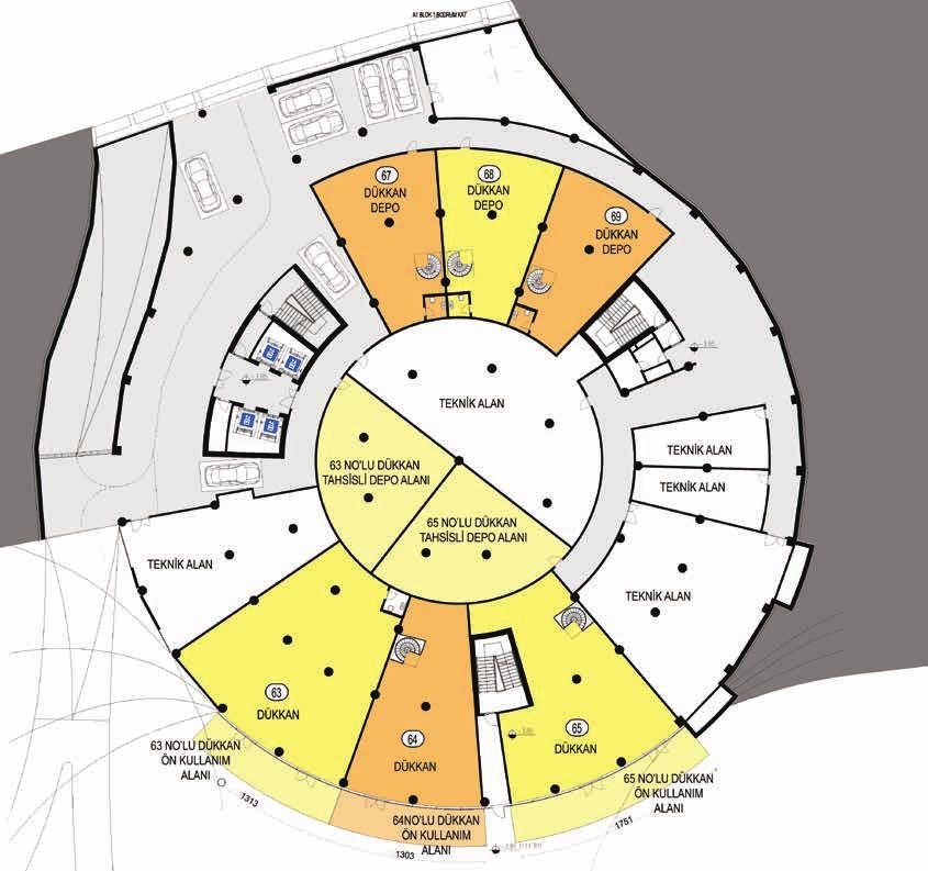 982 AA / 1 PARSEL LOK 1. odrum Kat Planı lok No Kapı No ulunduğu Kat Kullanılış Şekli 63 64 65 1.ORUM KAT 1.