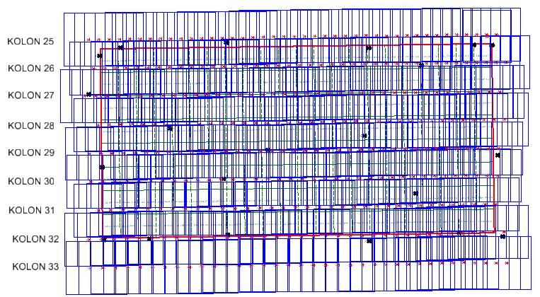 24 Seçilen orman bloklarından; görüntü alımı DMCII-230 hava kemarası ile gerçekleştirilen Blok 9 a ait görüntü alım kanavası Şekil 3.