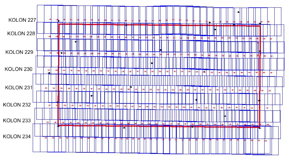 Alımı Seçilen meskun bloklarından; görüntü alımı Ultracam-XP hava kemarası ile gerçekleştirilen Blok 86 a ait görüntü alım kanavası