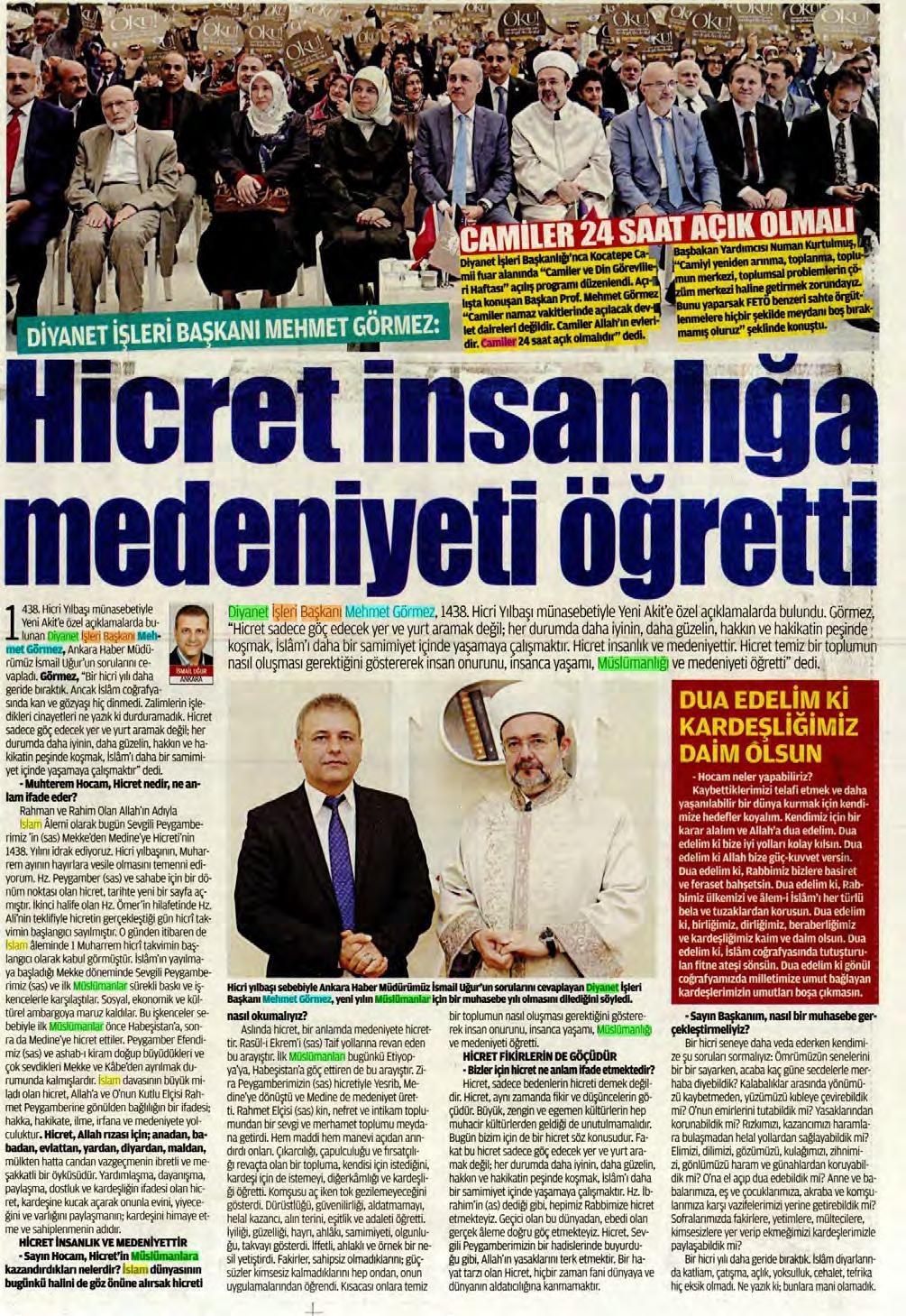 YENİ AKİT Tarih : 02.10.