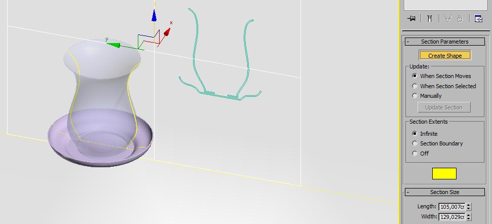 SECTION: Katı model üzerinde 2D düzlem oluşturur.model nesneleri kestiği yerlerdeki arakesiti oluşturur.