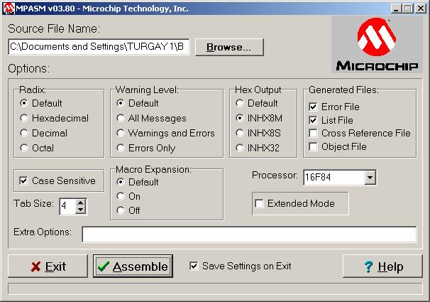 Şekil 4-26 MPASMWIN bulunduğu kalasör Yeri ise yükleme esnasında değişiklik yapılmamış ise şekil 4-26 deki gibidir. Bu Windows versiyonu olup DOS versiyonunda çalışanı da vardır.