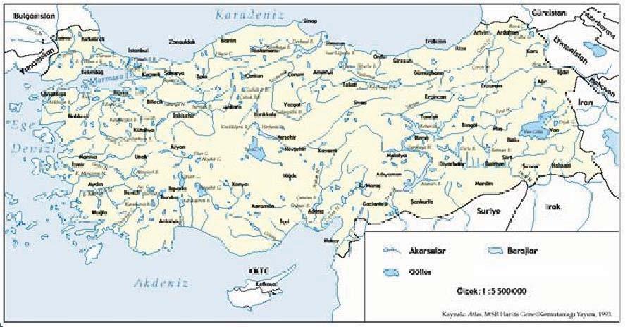 Türkiye nin Su Kaynakları Akarsular ve Göller Türkiye de dağlarda bulunan küçük göllerle birlikte 120 den fazla doğal göl bulunmaktadır.