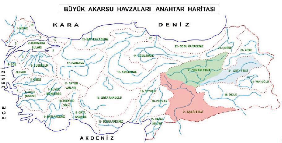 Havza verimleri birbirlerinden farklı olup, Fırat ve Dicle havzalarının