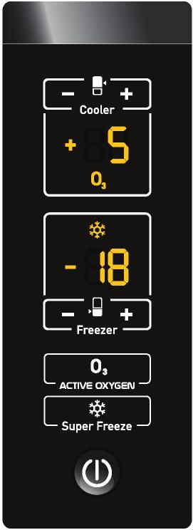 Cihazýn tanýmý Kontrol paneli 1. ON/OFF Ürünü çalýþtýrmak (her iki soðutucu ve dondurucu bölmesi) için bu düðmeye 2 saniye boyunca basmak gerekebilir. En son ayarlar ekranda görüntülenecektir.