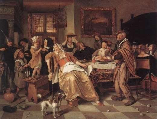 Jan Steen, Onikinci Gece, Tuval Üzerine Yağlı Boya, 1665 Blackmon'da Steen Etkisi ve Ev Halleri Günümüzün en dikkat çekici sanatçılarından biri olan Julie Blackmon da Steen in ayak izlerini takip