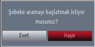 Kablo Kurulumu Devam etmek için KABLO seçeneğini seçin uzaktan kumanda üzerindeki OK tuşuna basınız, aşağıdaki mesaj ekranda görünecektir: Ev Modu seçiliyse, Mağaza Modu İlk Kurulumun ardından