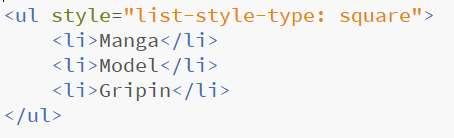 HTML Listeleri (Sırasız Listeler) II Sıralama işaretini değiştirmek için <ul> etiketinin style özelliği