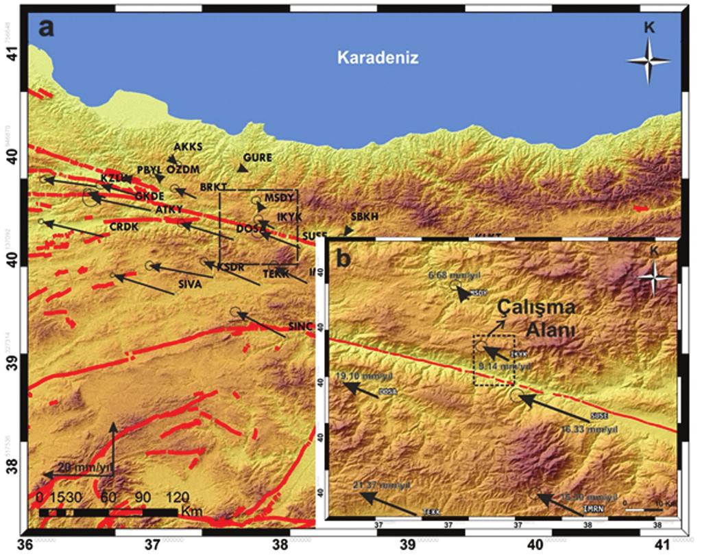 Kuzey Anadolu Fay Zonu Üzerinde Koyulhisar (Sivas) ve Yakın Çevresindeki Fayların Kinematik Özellikleri Şekil 3.