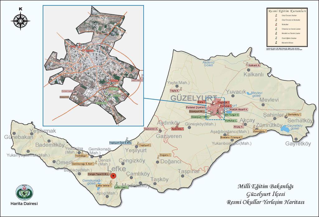 Eğitim Ortak Hizmetler Dairesi,2014 Map of Public