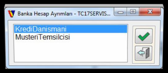 Banka Hesap Ayrım Detayları Banka hesap ayrım detayları, Finans/Banka/Genel/Banka Hesap Ayrım Detayları adımında açılan Banka Hesap Ayrımları listesinden detayı girilecek Ayrım Sahası seçilerek