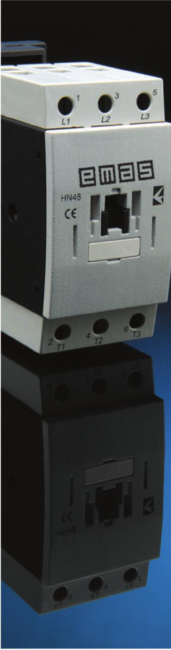 HN Serisi Kontaktör 9-400 A aras 7 farkl boyutta ak m tafl ma özelli i Üstün anahtarlama kapasitesi Titreflime karfl dirençli, güvenli ve kolay kablo ba lant s sa layan terminaller S cakl a karfl