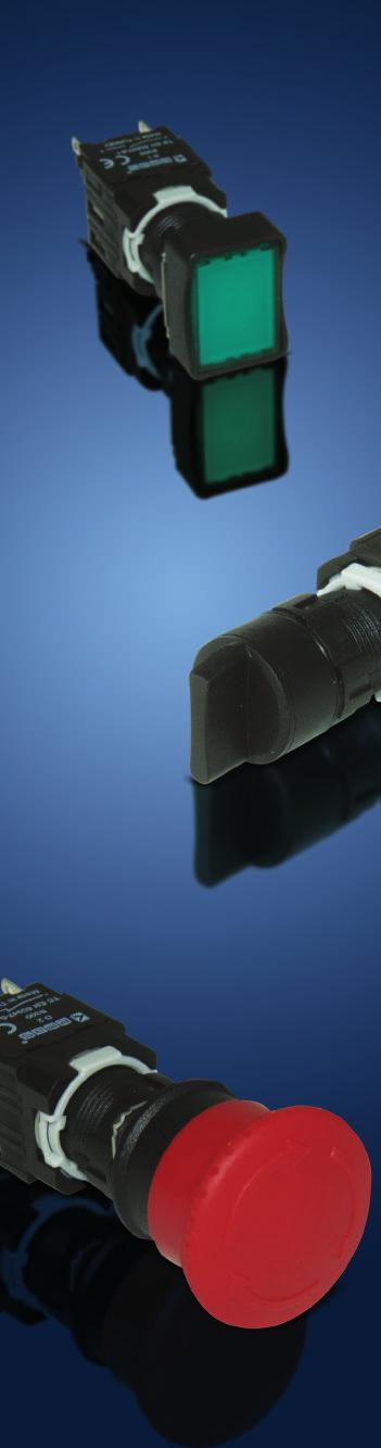 D Serisi Ø 16 mm Adaptörlü Kumanda Butonlar fllevsel özellikleri artt r lm fl ve montaj kolaylaflt r lm fl gövde Lego mant ile ardarda eklenebilen gövde ve kontak bloklar.