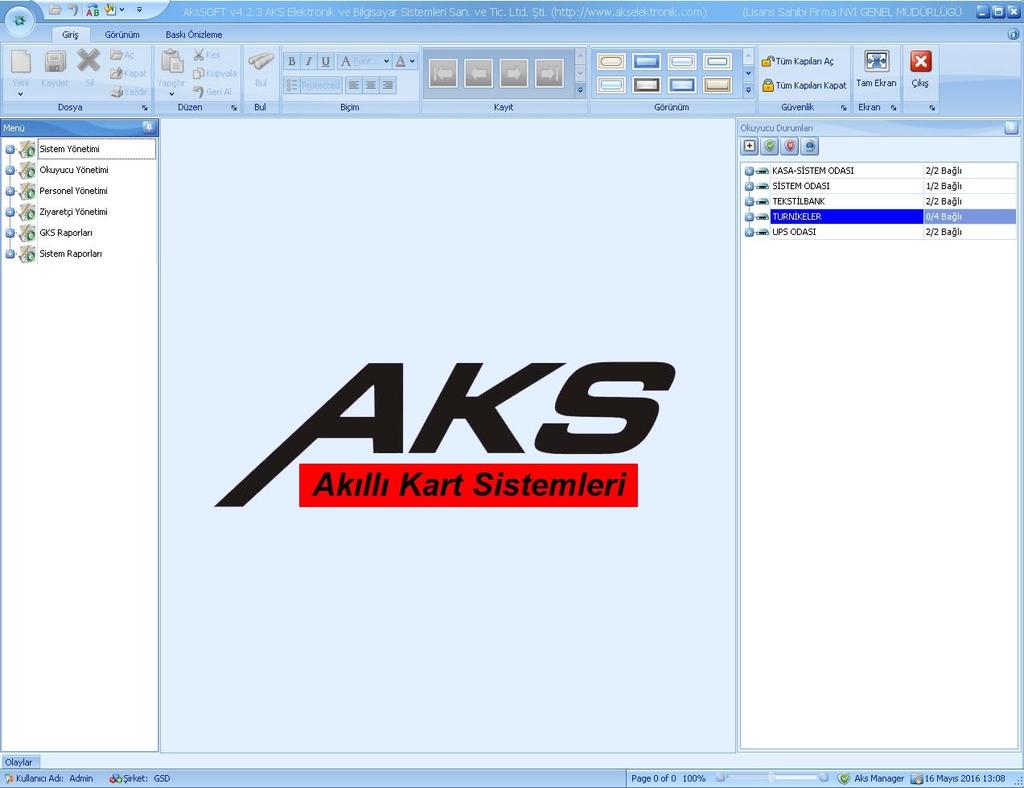 Masaüstünde AKS SOFT V4.0 kısa yolu oluşur. Bu kısa yol kullanılarak program çalıştırılır.