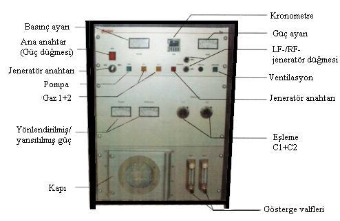 Şekil 3.4 : Diener electronic marka Pico-LF-RF cihazı. Plazma yüzey modifikasyonu iki aģamada gerçekleģtirilmiģtir.