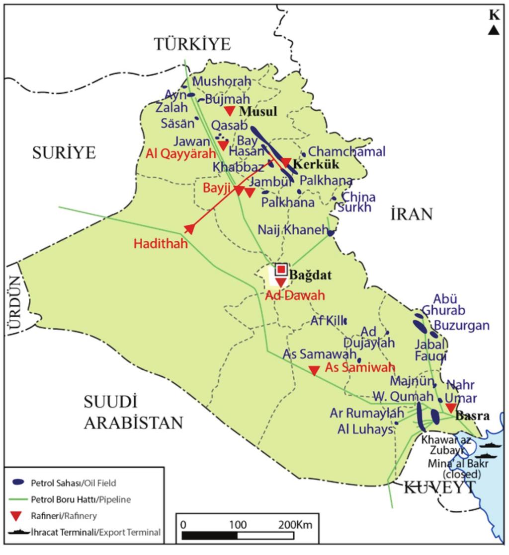 Khabaz Sahasında (Kuzey Irak) Farklı Rezervuarlardaki Petrollerin Jeoistatistiksel Değerlendirilmesi Şekil 1.