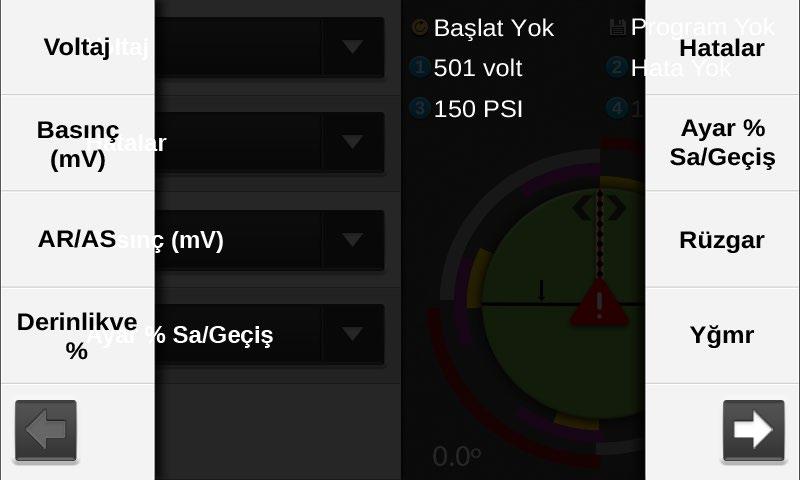 Durum Açılır Menü numarası, durumun Ana Ekrandaki konumuyla ilgilidir. Bkz. Şekil 35-1.