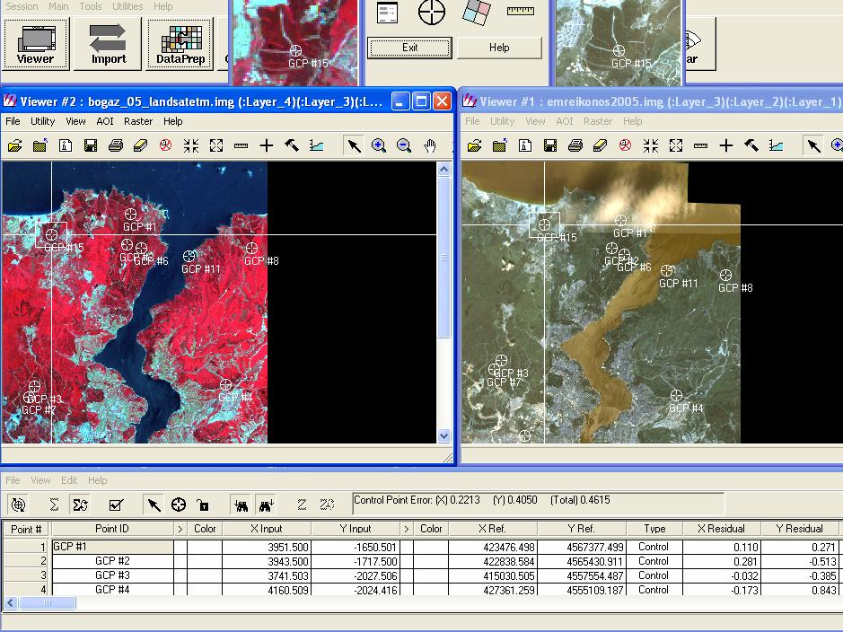 8 de geometrik düzeltme işlemi sonrası Landsat 2005 ETM ve Landsat 1984 TM görüntüsünün görünümü verilmiştir. Şekil 5.