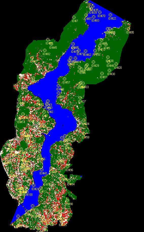 Landsat 2005 görüntüsünün sınıflandırma doğruluğu ise tablo 5.8 de verilmiştir. Şekil 5.12 Landsat 1984 (1.) ve Landsat 2005 (2.) uydu görüntüsü üzerinden seçilen pikseller Tablo 5.