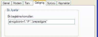 Son olarak Kullanılacak GSM operatörüne göre Aşağıdaki EK Başlatma Komutları kullanılır.