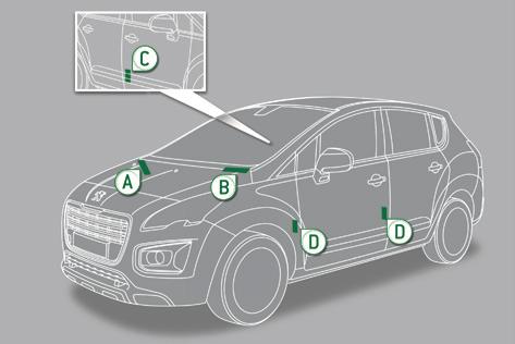 Teknik özellikler Tanımlama ögeleri Aracın tanımlanması ve aranması için değişik görülebilir işaretleme düzenekleri. A. Motor bölmesindeki seri numarası.