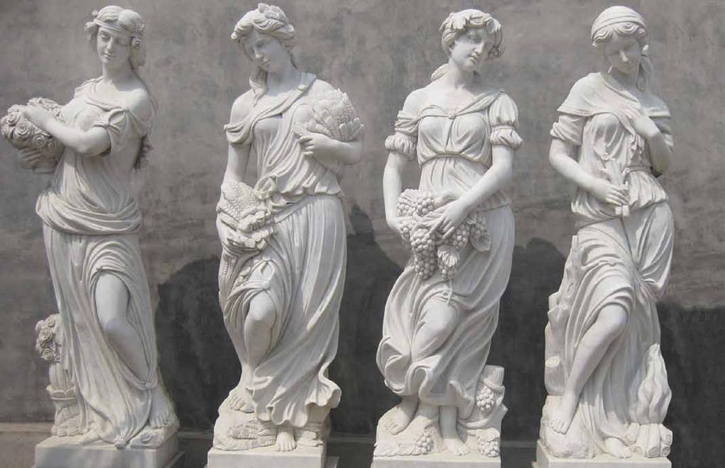 KKHM 087 biresiyok Dörtmevsim heykellerinin çok yorumu vardır; beyazı-renklisi, erkekli-kadınlısı, çocuklu-meleklisi.