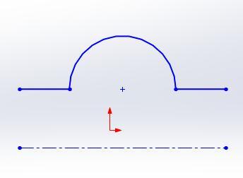 Yüzey oluģturulurken kullanılacak döndürme ekseni sürekli çizgi olabileceği gibi eksen çizgisi de olabilir. Fakat eksen çizgisi olması döndürme ekseninin otomatik seçilmesini sağlar.