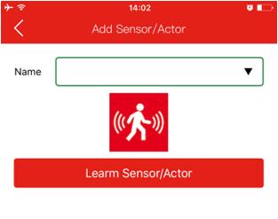 Bir örnek olarak Uygulama tarafındaki Motion sensör (Hareket sensörü) türünü seçerek Hareket sensörüyle başlayalım. Lütfen bu hareket sensörüne bir ad verin.