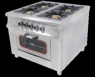 Info Electrical Range with Oven M015 Durable easy to clean and hygienic because of the stainless steel construction Aluminium coated oven block suplays economical cooking furthermore can accomodate