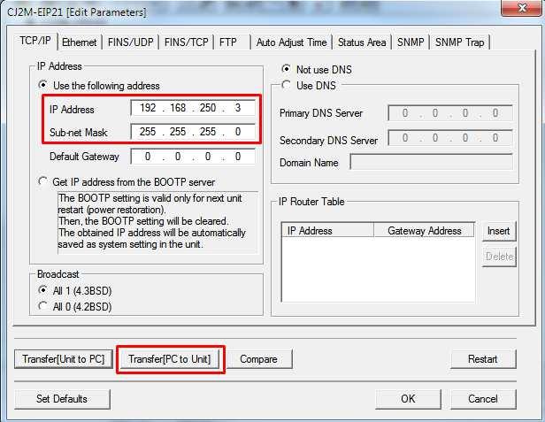 4. Cx-Programmer da PLC ye IP atama Bu örnekte plc üzerindeki rotary switch ler şöyledir: Mode No x16 1 = 0 ve Mode No x16 0 = 3, Unit No = 0 Cx-Programmer da yeni bir proje oluşturulur (CJ2M-CPU33).