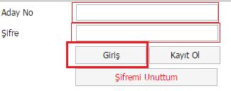 3- Başvuru formunda yer alan şifreyi formu doldururken sizler belirliyorsunuz. Sistem tarafından verilmemektedir.