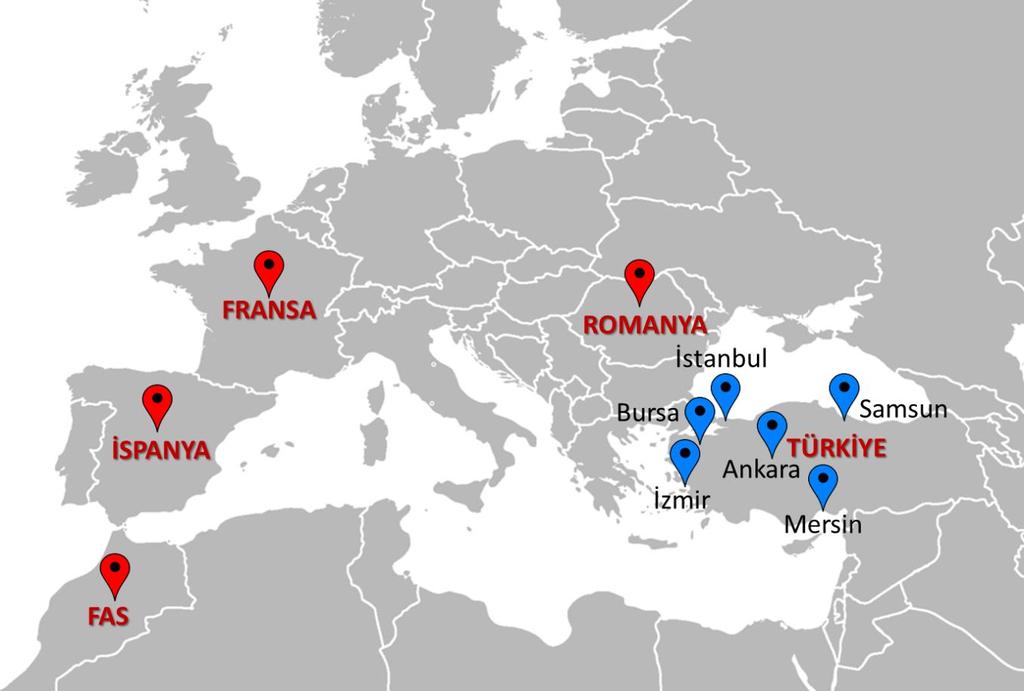 Coğrafi Yayılım Genel Müdürlük - İstanbul (1978) Bursa Operasyon Merkezi (1992) OMSAN Fransa (1996) OMSAN Romanya (2003) Ege Bölge Müd.