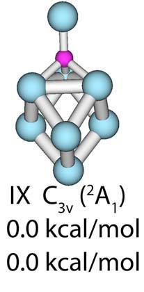 zamanda x=3-5 değerleri için Al 8 N topaklarının düzlemsel olduğu görülmüştür.