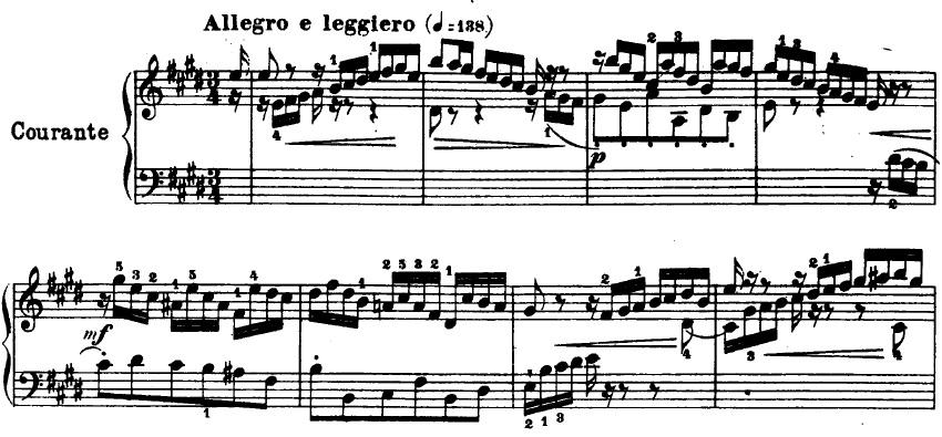 Örnek 7- Bach, BWV 817, 6.Fransız Süiti, Courante. http://imslp.