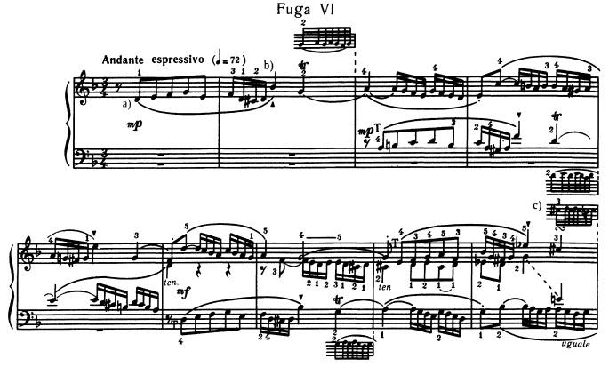 Örnek 19-Bach, BWV 851, İyi Düzenlenmiş Klavye, 1.Cilt, No. 6, Re minör Füg. http://imslp.org/wiki/das_wohltemperierte_klavier_i_bwv_846_869_%28bach 11. BWV 870 İyi Düzenlenmiş Klavye 2. Cilt No.