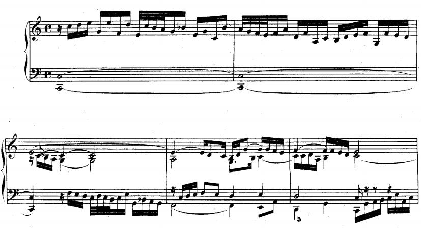 Örnek 20-Bach, BWV 870, İyi Düzenlenmiş Klavye, 2. Cilt, No. 1, Do MajörPrelüt. http://imslp.org/wiki/das_wohltemperierte_klavier_ii_bwv_870_893_%28bach BWV 870 numaralı füg, do majör tonalitededir.