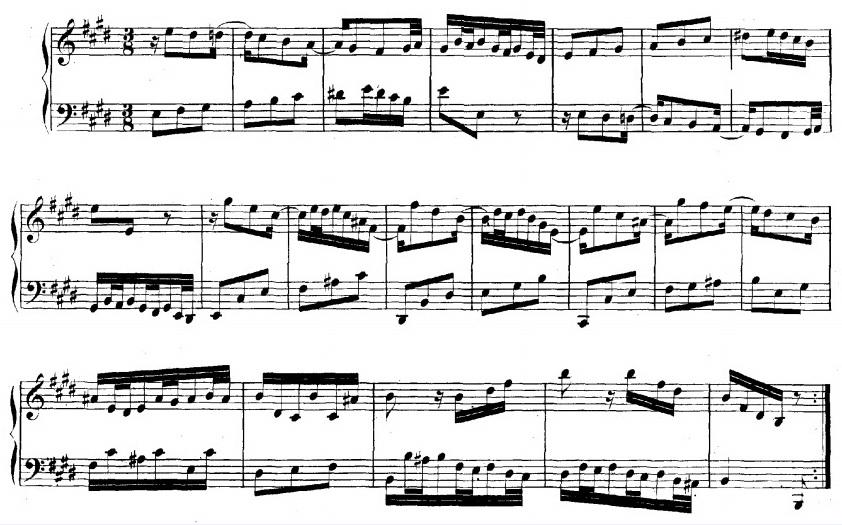 EKLER EK1- Bach, BWV777, Mi Majör İki Sesli 6.