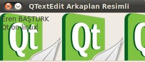 QtextEdit QtextEdit *txt = new QTextEdit(); txt->setfixedsize(300,100); txt->setwindowtitle("qtextedit Arkaplan Resimli"); QPalette *plt