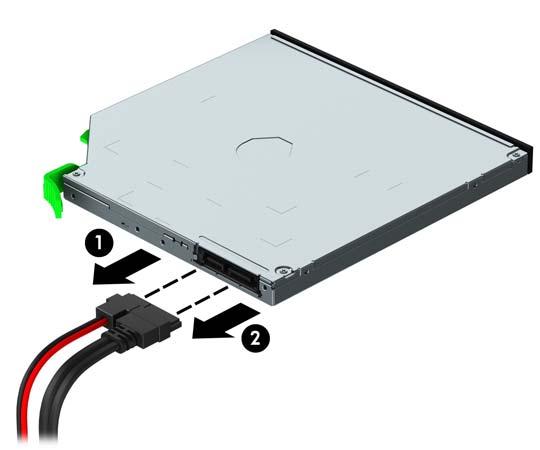9,5 mm ince optik sürücüyü çıkarma DİKKAT: Bilgisayardan sürücüyü çıkarmadan önce sürücüdeki çıkarılabilir tüm ortamlar çıkarılmalıdır. 1.