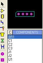 Şekil 1.51 : Netlist sonrası ARES programı kullanıcı kütüphanesi 7. ( Component mode) düğmesi seçili durumda iken Şekil 1.