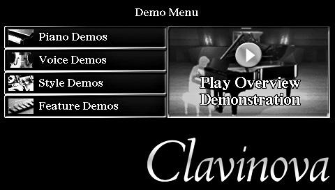 Demoları Çalma Demolar; özellik ve işlevleri size yardımcı olacak, kolay anlaşılır bir şekilde tanıtmanın yanı sıra sesleri de gösterir. 1 Demo ekranını getirmek için [DEMO] düğmesine basın.