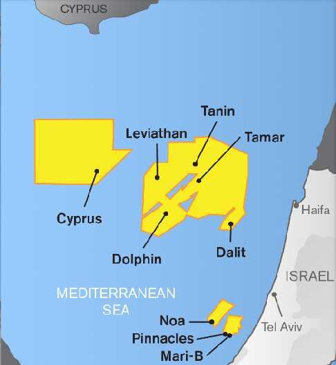 Doğu Akdeniz Offshore Keşfedilen Gaz Sahaları Leviathan Tamar Cyprus Aphrodite Noa + Mari-B Dalit 17 tcf 8.4 tcf 5-8 tcf 1.
